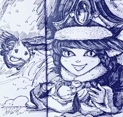 原创作品：【冰雪节】仙灵女巫 璐璐   壁纸 素描 手绘 英雄联盟 小清(1)