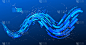 3D abstract dynamic lines in motion vector backgro