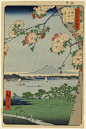 动画背景的创造©Utagawa Hiroshige - Cien famosas vistas de Edo. Primavera. Ilustración | xilografia | ukiyo-e