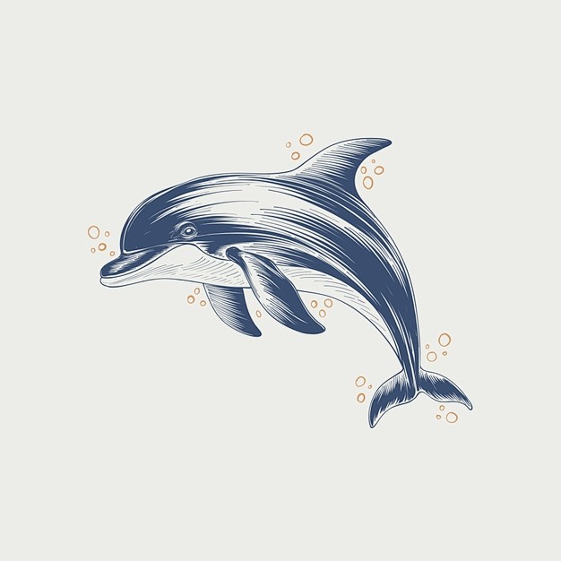 海豚插画矢量图设计素材