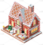 isometric gingerbread house