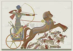 古代埃及矢量救济从壁画的法老拉美西斯