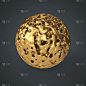 球体,三维图形,黄金,被侵蚀的,黑色,背景,黄铜,暗色,球,几何形状