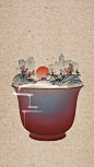 中国风古典手绘 ---- 杯装山水-3