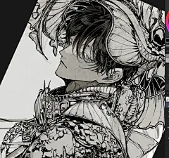 日本插画师kokuno。喜好画男人，线条扎实，在确定画风后，是有规律秩序的华丽，又如自由生长般的繁华，总体给人神秘、玄幻的美感 (112)