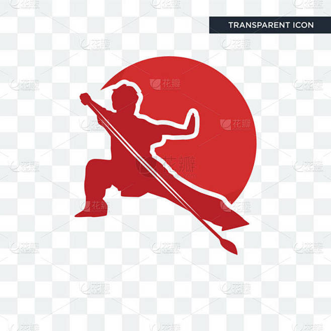 武术矢量图标在透明背景下被隔离, 武术标志