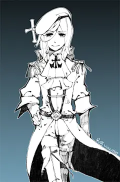 柚子yuki  的插画 【黑白】我帅吗