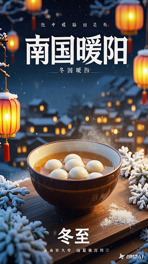 请生成南方冬至吃汤圆海报 (1)