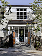 Inspiration for a classic front door in Los Angeles with a single front door and a green front door.