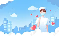 卡通护士节快乐插画护士医生抗疫疫情志愿者女生白衣天使