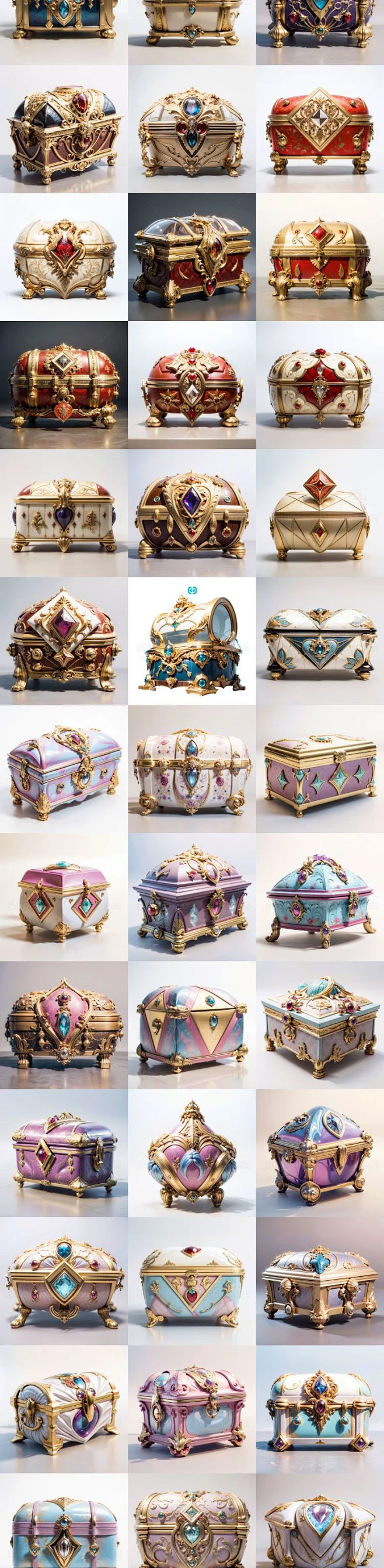游戏宝箱设定素材 精美宝箱插画参考临摹图 手游UI美术设计资源-淘宝网-花瓣网
