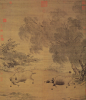 南宋 李迪·传世名画《风雨归牧图》