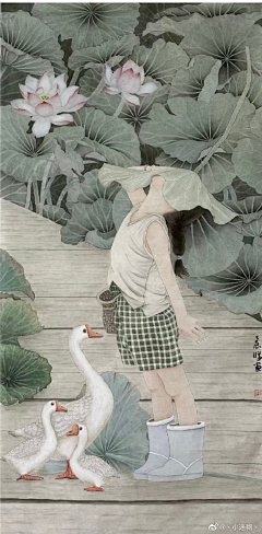~小迷糊~采集到中国元素——工笔人物