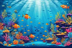 小鱼动物鱼类海洋插画图片