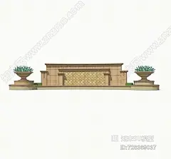 欧式景墙SU模型下载【ID:726369037】