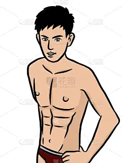 卡通可爱的男人在白色的背景