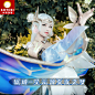 王者荣耀貂蝉星元金色仲夏夜之梦cosplay服装白色蝴蝶梦COS