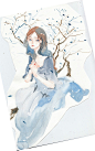 森系风少女插画图片