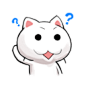 [猫斯拉表情之疑惑] - #QQ表情##猫斯拉# - 猫斯拉QQ表情是一只白色的猫咪表情，长着两根猫须，黑黑的小眼睛，表情很欢乐，欢迎下载！