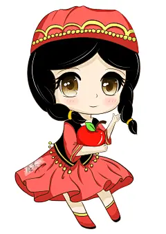 给新疆某公司设计的产品人物代表-苹果。