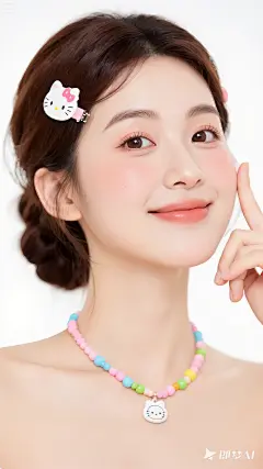jimeng-2025-05-02-936-一张高分辨率的彩色照片，拍摄对象是一位年轻的东亚女性，半身照，完整的头部，完整的肩膀。她肤色白皙，面容精致且充满青春气息，带着淡淡的温暖微笑。她