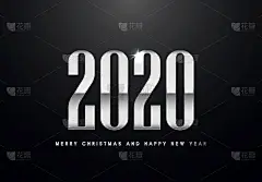 新年前夕,银色,高雅,图像特效,请柬,2020,事件,贺卡,暗色