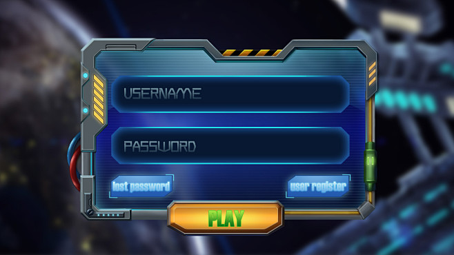 科幻风登陆界面   GAME UI、in...