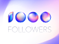1000 Followers 1000 sphere illustration mesh color gradient follower dribbble