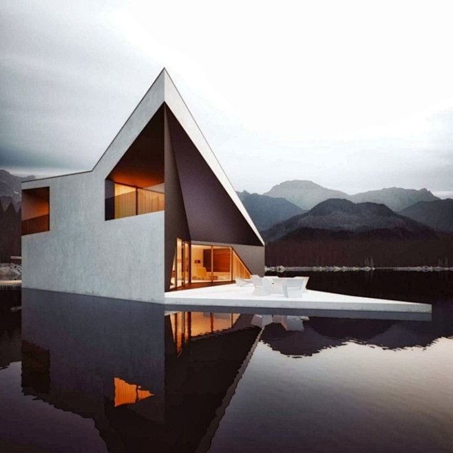 位于湖中的几何风极简住宅

设计师 Mi...