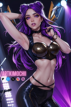 用户shooterwan采集到人物-女-现代-AI-性感漫画风