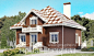155-003-L Two Story House Plans with garage in back, modest Home Blueprints