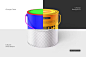 Matte Paint Bucket Mockup Set 金属油漆桶罐模型品牌包装设计贴图ps样机素材_UIGUI-国外高品质设计素材共享网