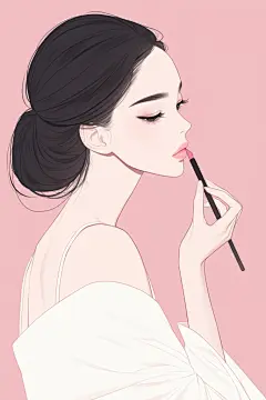 涂口红的38女神节气质女性
