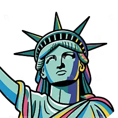 自由女神像手绘插画高清模板免费下载-趣麦麦图