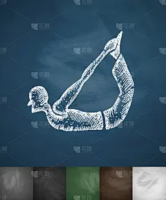 瑜伽体式图标。手绘矢量图