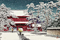 日本版画大师Kawase Hasui 《冬雪》