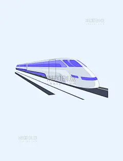 手绘春运动车高铁插画装饰元素