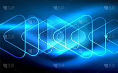 在黑暗空间中发光的矢量三角形几何形状