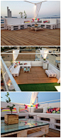 Pallet roof terrace lounge #Lounge, #Pallets, #Terrace: