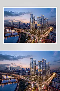 AI数字艺术房地产城市航拍摄影图-众图网