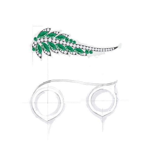 手绘三视图珠宝珠宝设计