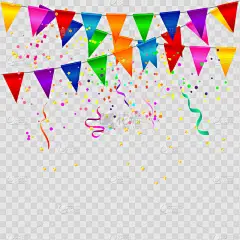 五彩缤纷的意大利面和彩带，生日庆祝或庆祝活动。Eps 10