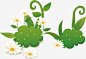 绿色花草高清素材 AI 卡通 手绘 线条 绿色 花草 草丛 免抠png 设计图片 免费下载