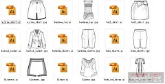 35种服装款式图设计适量AI文件下载