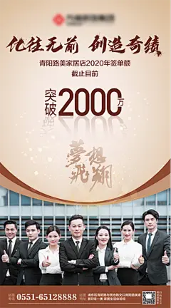 团队突破业绩海报-素材库-sucai1.cn