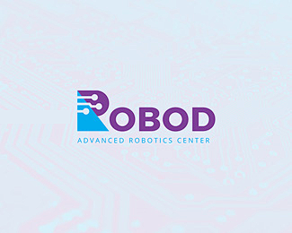 Robod标志 R字母 电路 电子 科技...