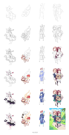 张观政插画采集到《色铅笔画动漫100例美少女篇》日系漫画