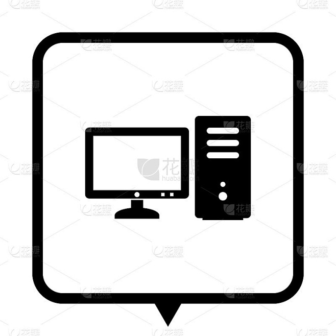 电脑-黑色矢量图标