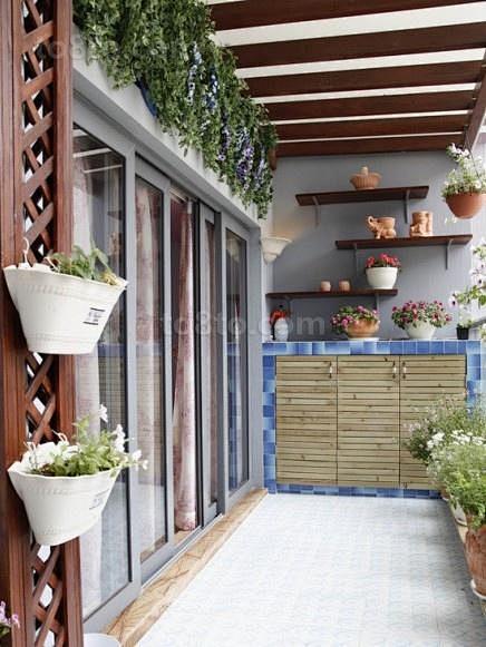 美式小阳台花园设计效果图