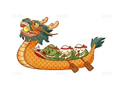 彩色手绘卡通端午节粽子划船龙舟传统节日元素PNG素材下载 - 觅知网
